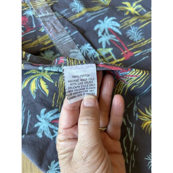 Hawaiian Shirt Mens Miami Vice 80s Reversible Palm Trees Tiki Molokai Surf Co - Picture 9 of 9